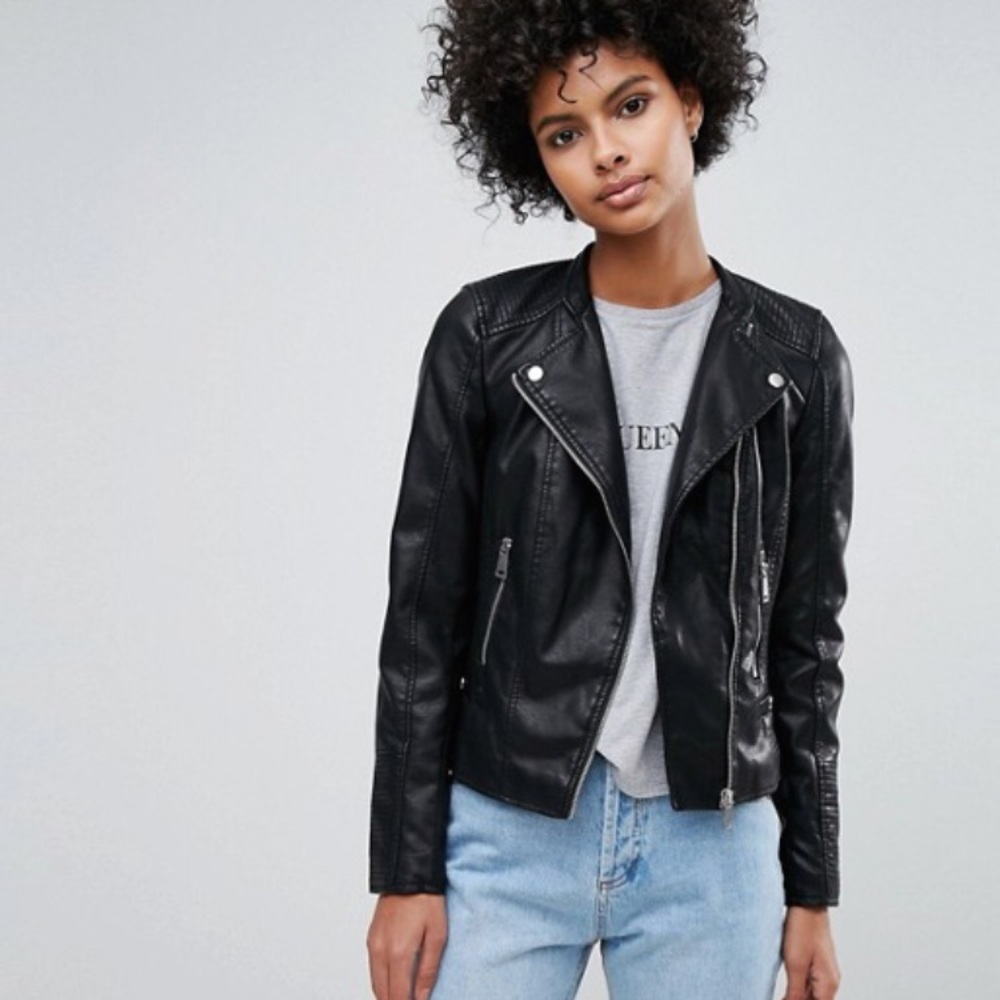 Black leather jacket